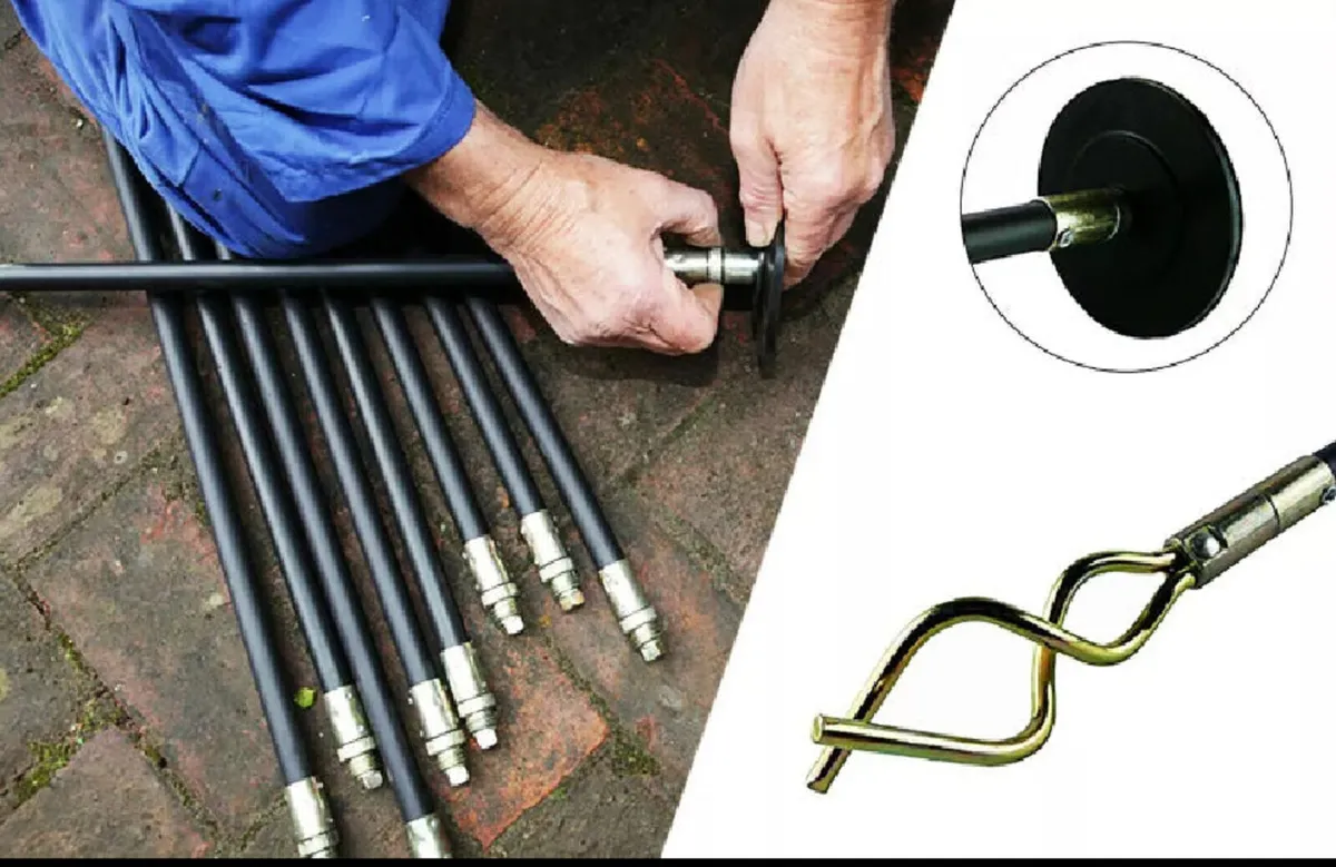 12 Piece Drain Rods Plumbing Set 9mm NEW - Image 2