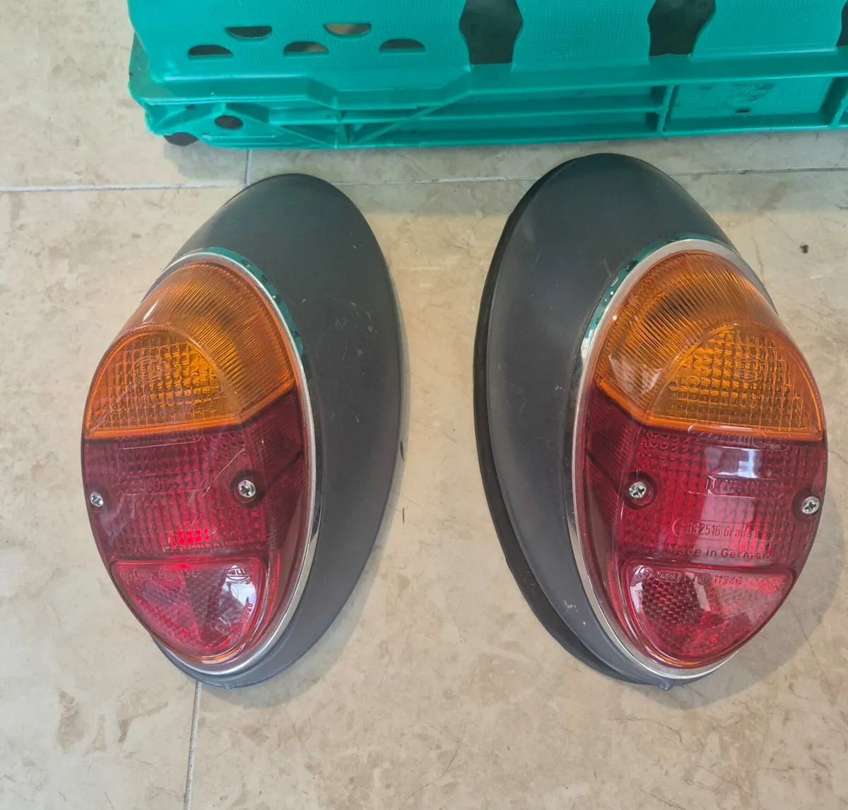 VW BEETLE 61-67 PAIR REAR LIGHTS HELLCAT, SEE PHOT - Image 1