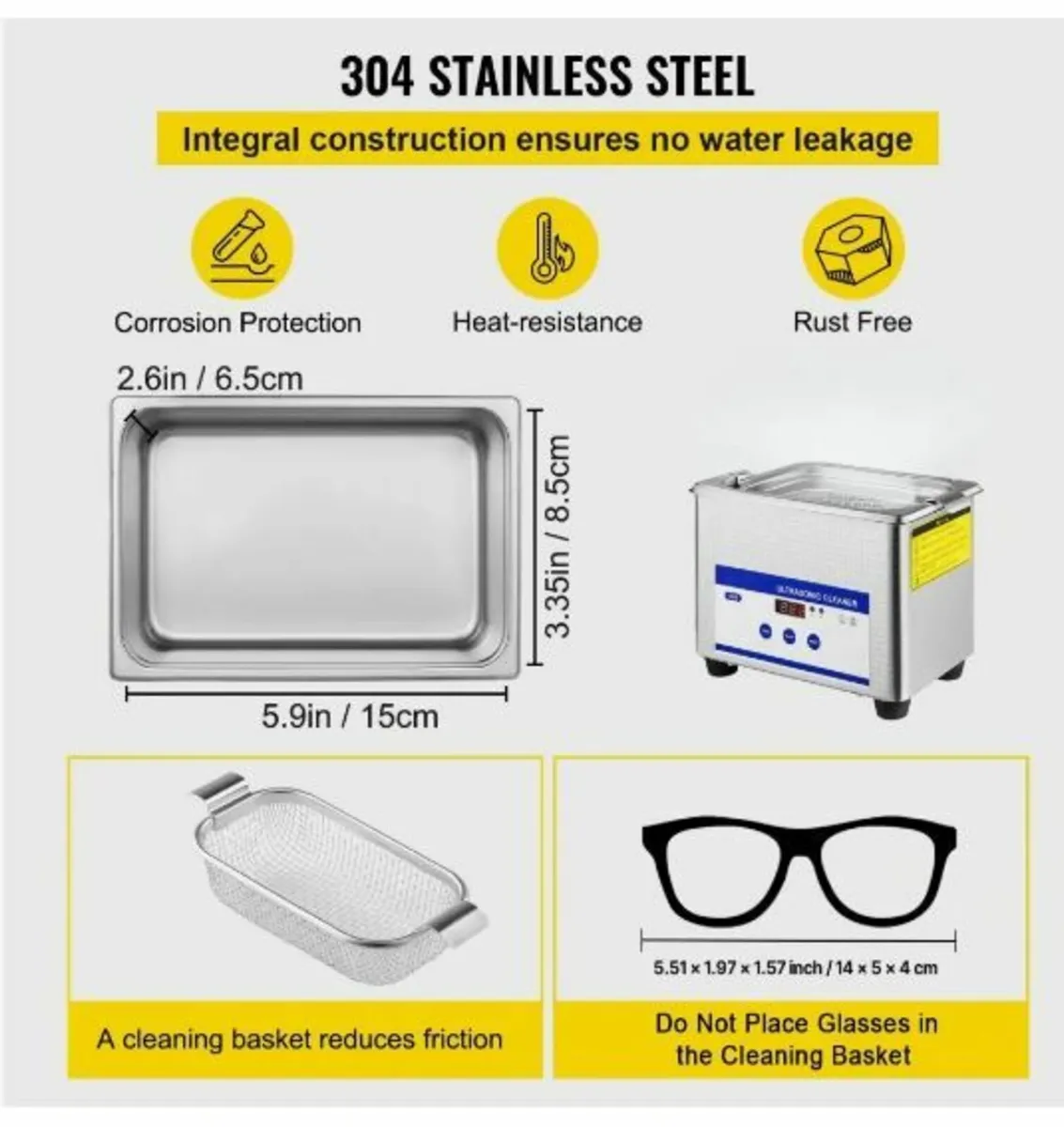 0.8L Ultrasonic Cleaners Digital Heater - Image 2