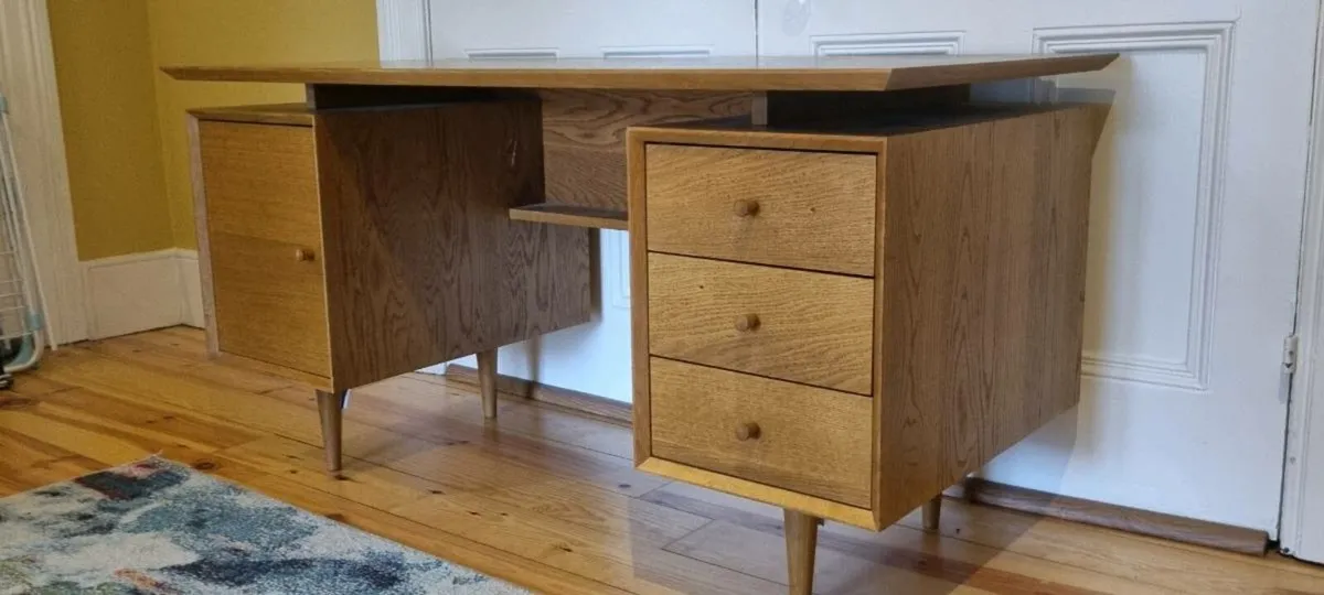 Mid- century style wood desk - Image 3