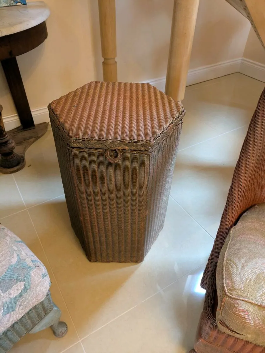 Lloyd Loom nursing chairs and basket - Image 4