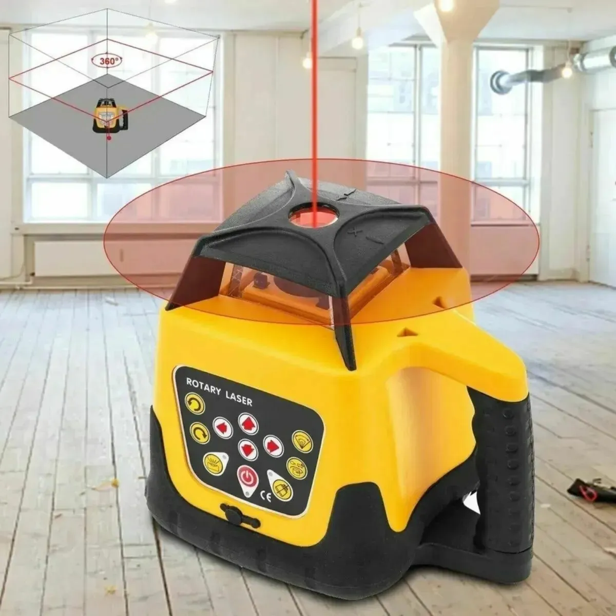 Rotary Laser Level 500m – Red Beam Self-Leveling - Image 1