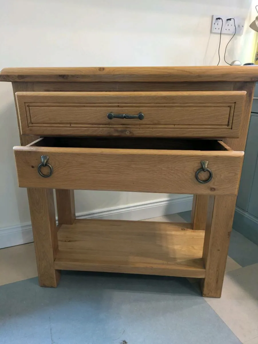 Solid oak console table - Image 3