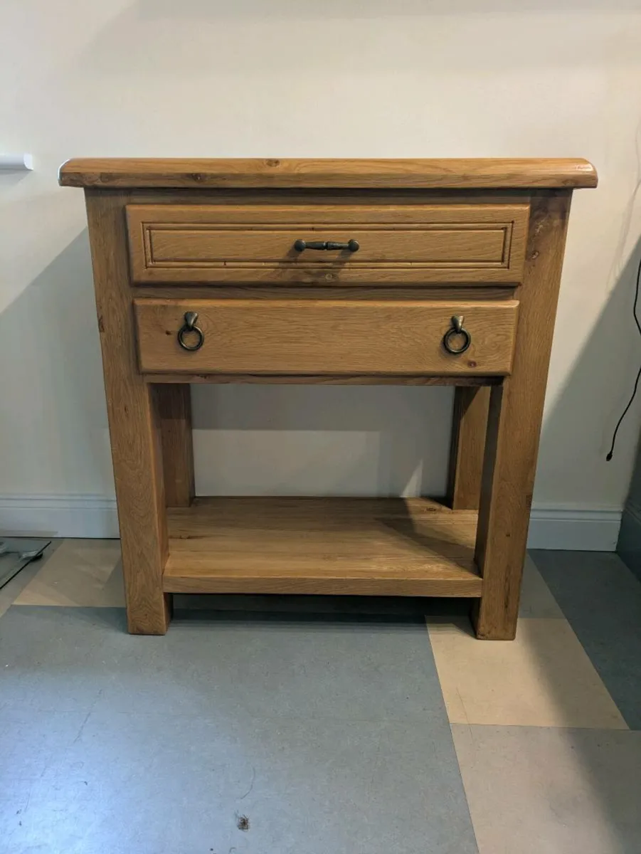 Solid oak console table - Image 1