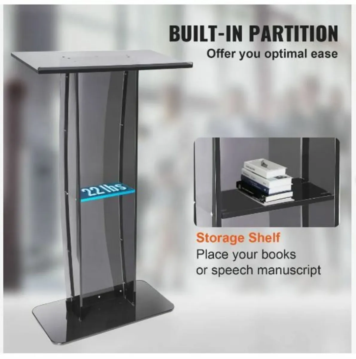 Acrylic Podium, 119 cm Tall - Image 4