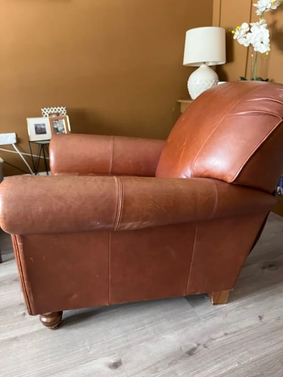 Club recliner chair in genuine leather - Image 3