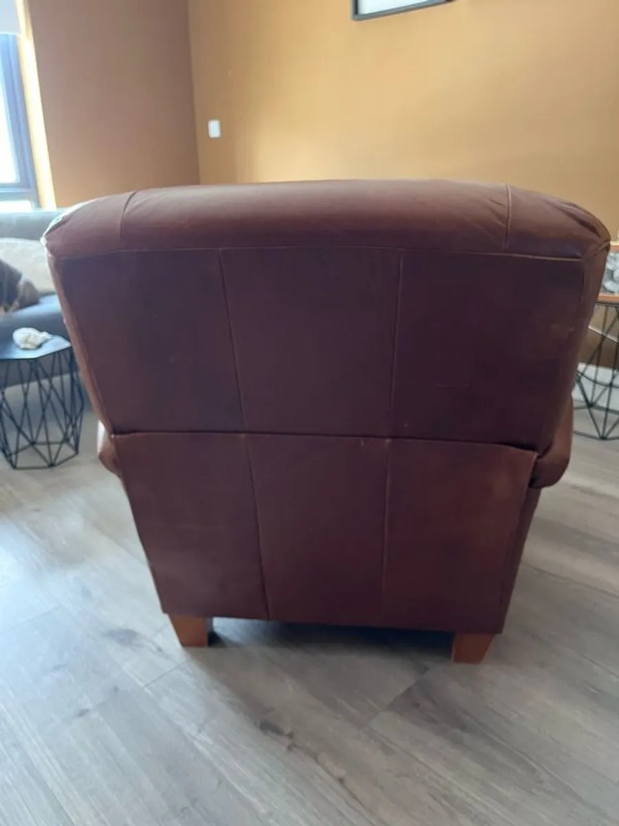 Club recliner chair in genuine leather - Image 4