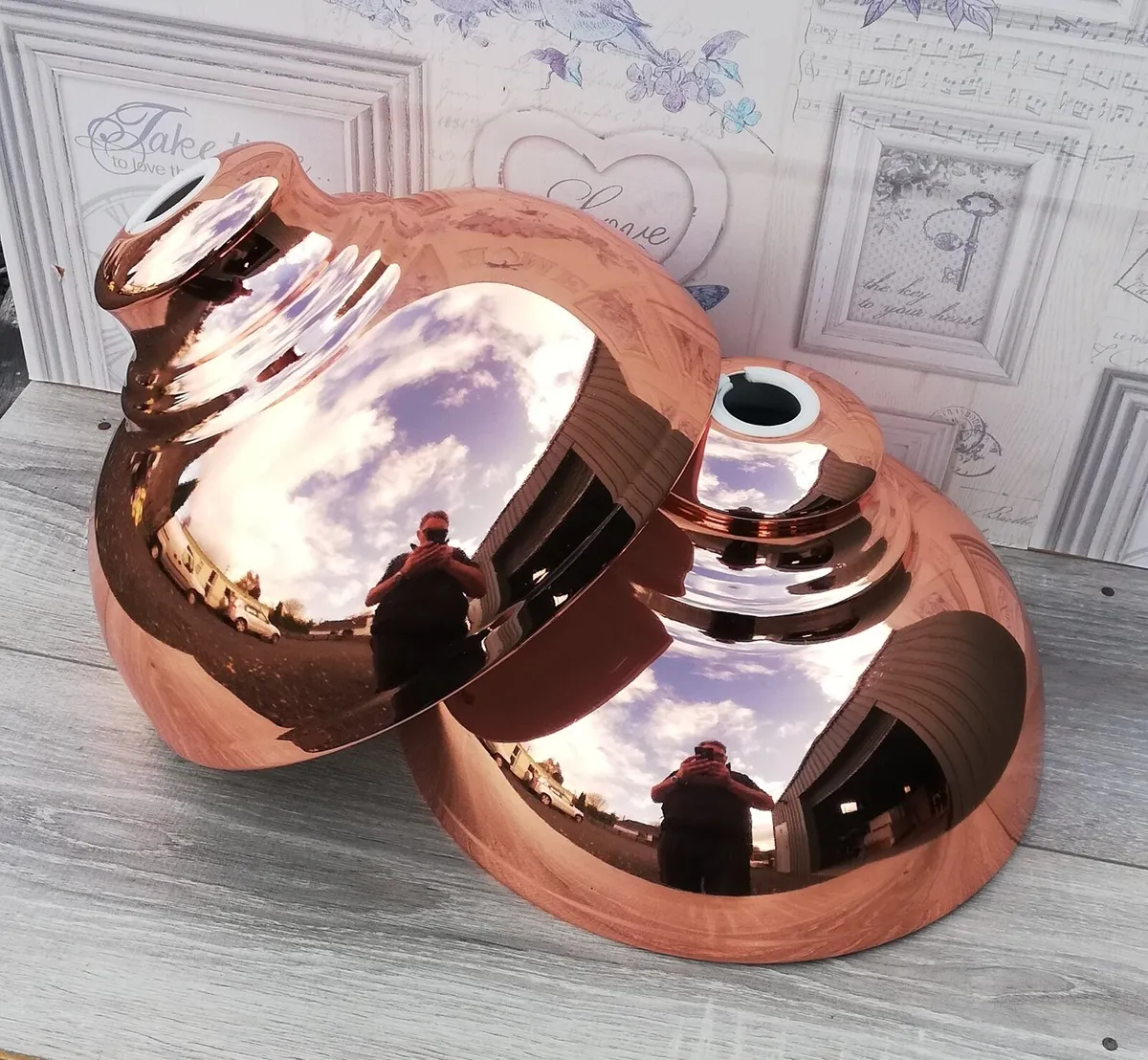 2 Copper metallic ceiling Light shades - Image 1