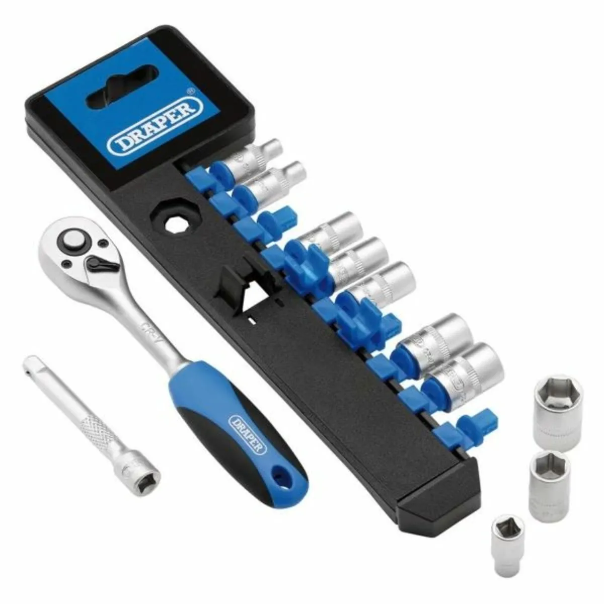 Draper Metric Socket and Ratchet Set, 1/4" Sq. Dr. - Image 1