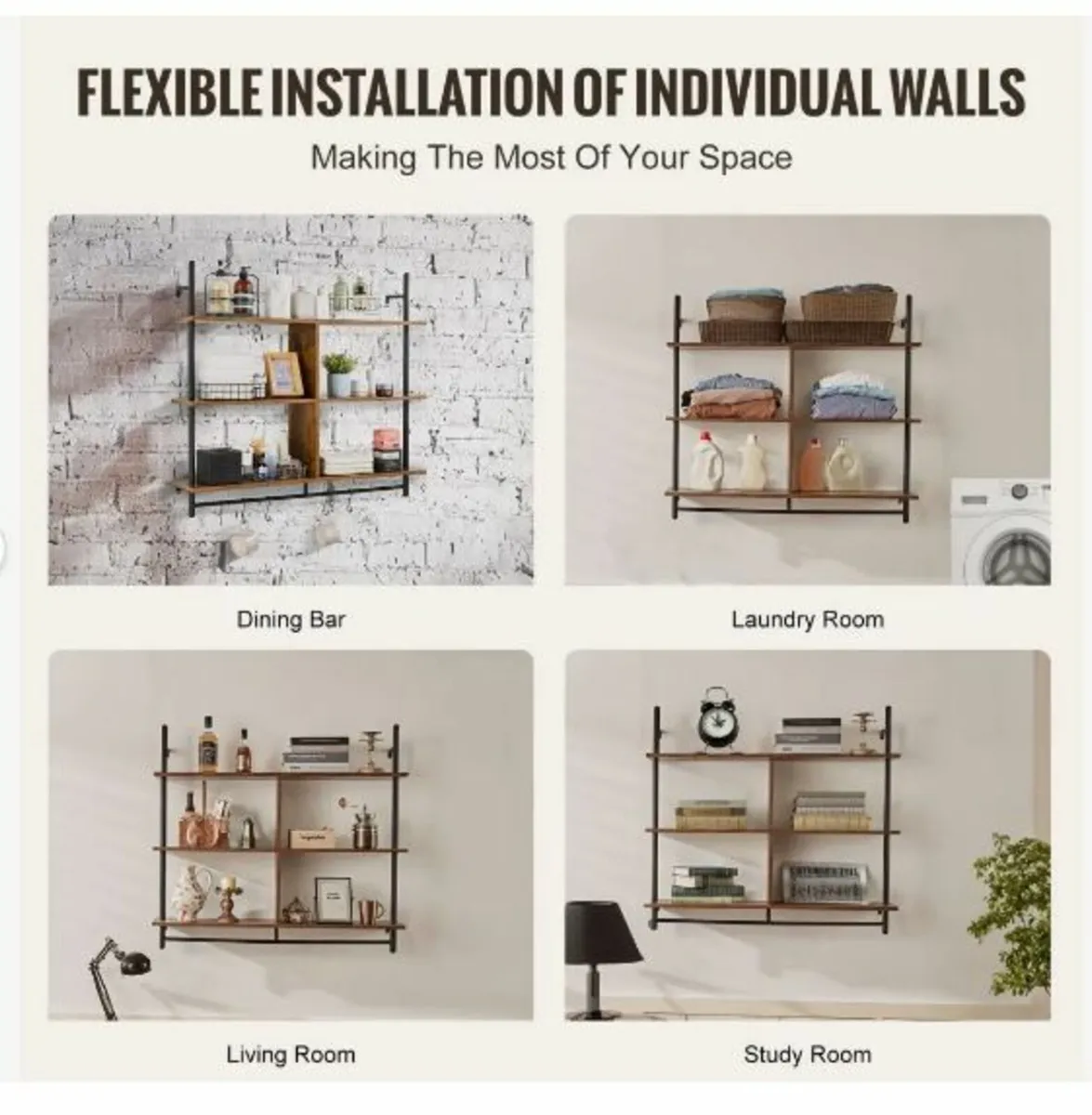 Industrial Pipe Shelf, 3 Tier - Image 2