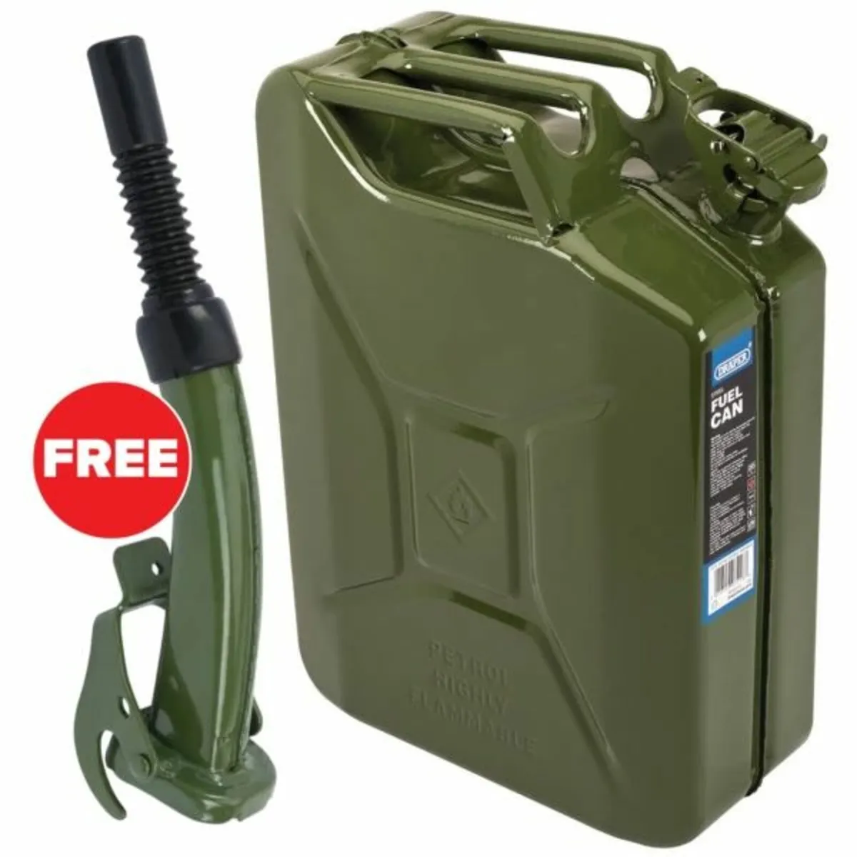 Draper BUY ONE 20L Green Steel Fuel Can And GET ON - Image 2