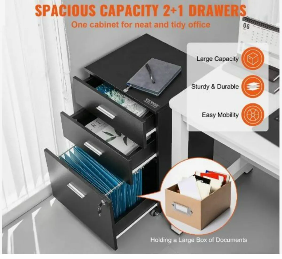 File Cabinet, 3-Drawer - Image 2