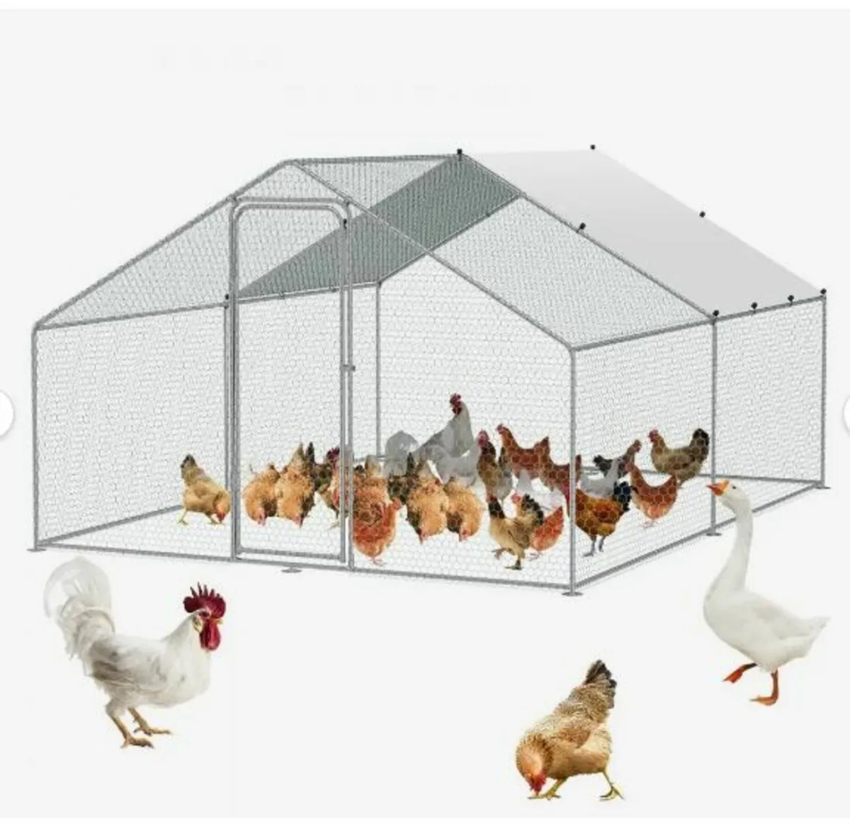 Large Metal Chicken Coop, 9.8x12.9x6.5 ft - Image 1