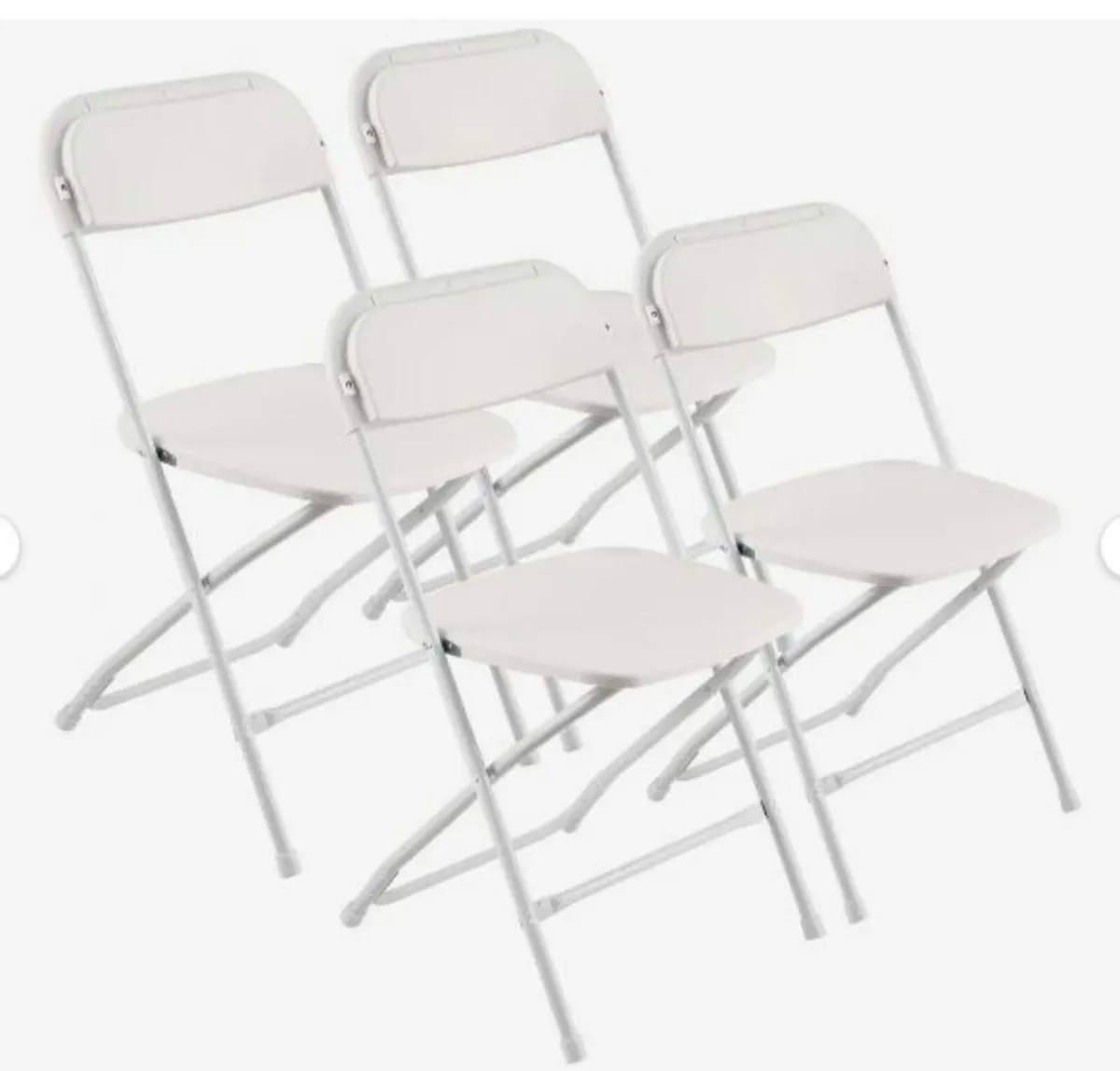 4 Pack Folding Chairs, Foldable Plastic - Image 1