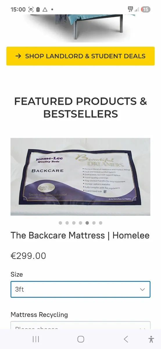 Orthopedic Single mattress,  Homelee dreamer bed b - Image 1