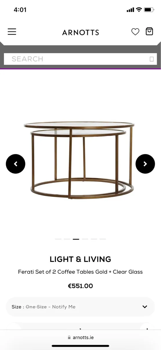 Light and living ferati coffee tables brand new - Image 1