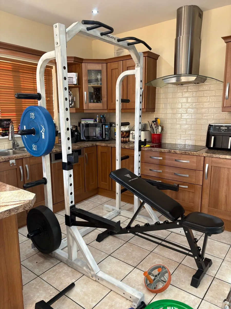 MASSIVE GYM SQUAT RACK, OLYMPIC WEIGHTS, BARS SET! - Image 4