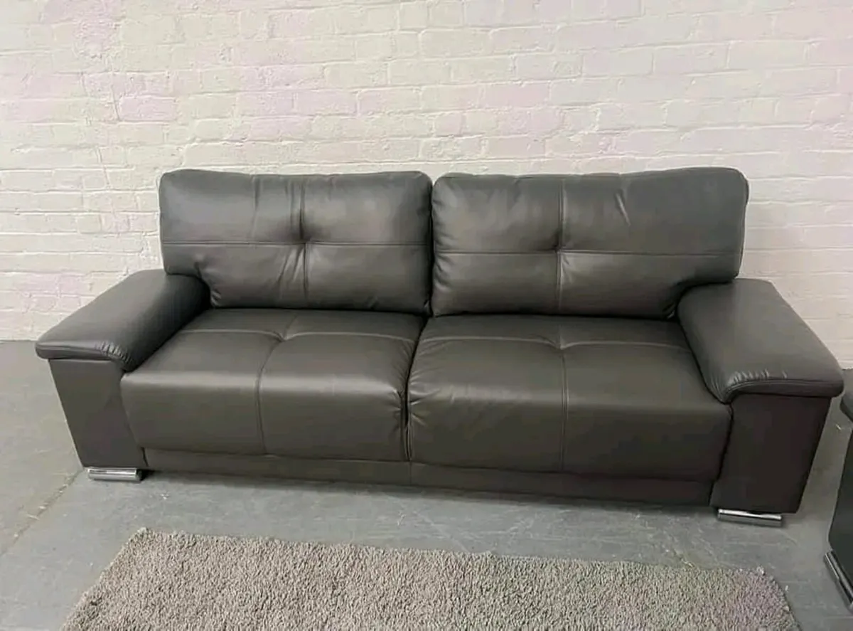 Hanson Faux Fullback Leather Sofa Set - Image 2
