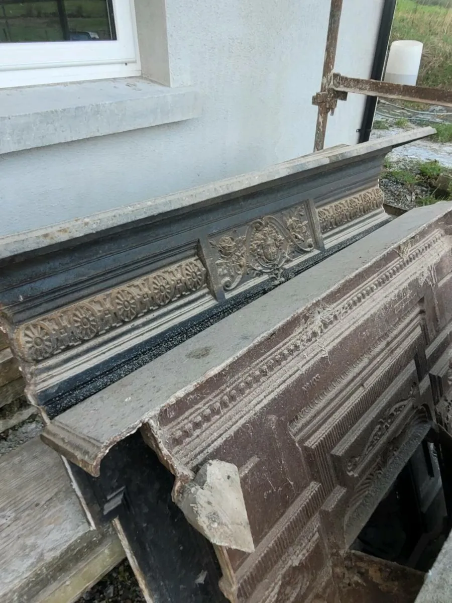 Antique cast iron fireplace - Image 2