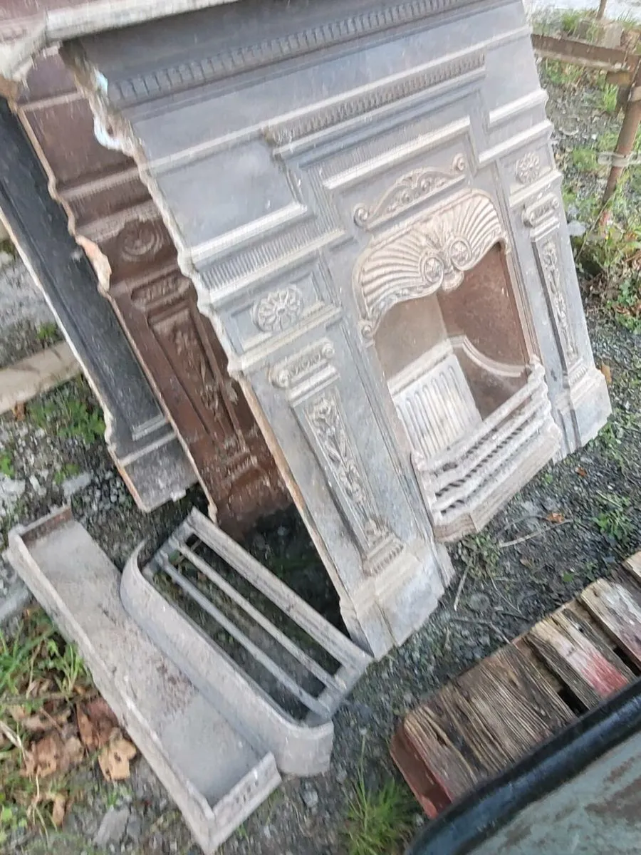 Antique cast iron fireplace - Image 4