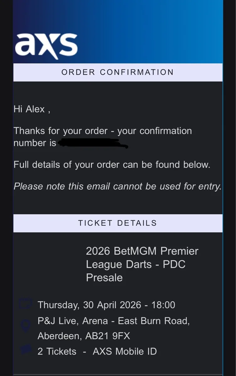 Darts premier league tickets