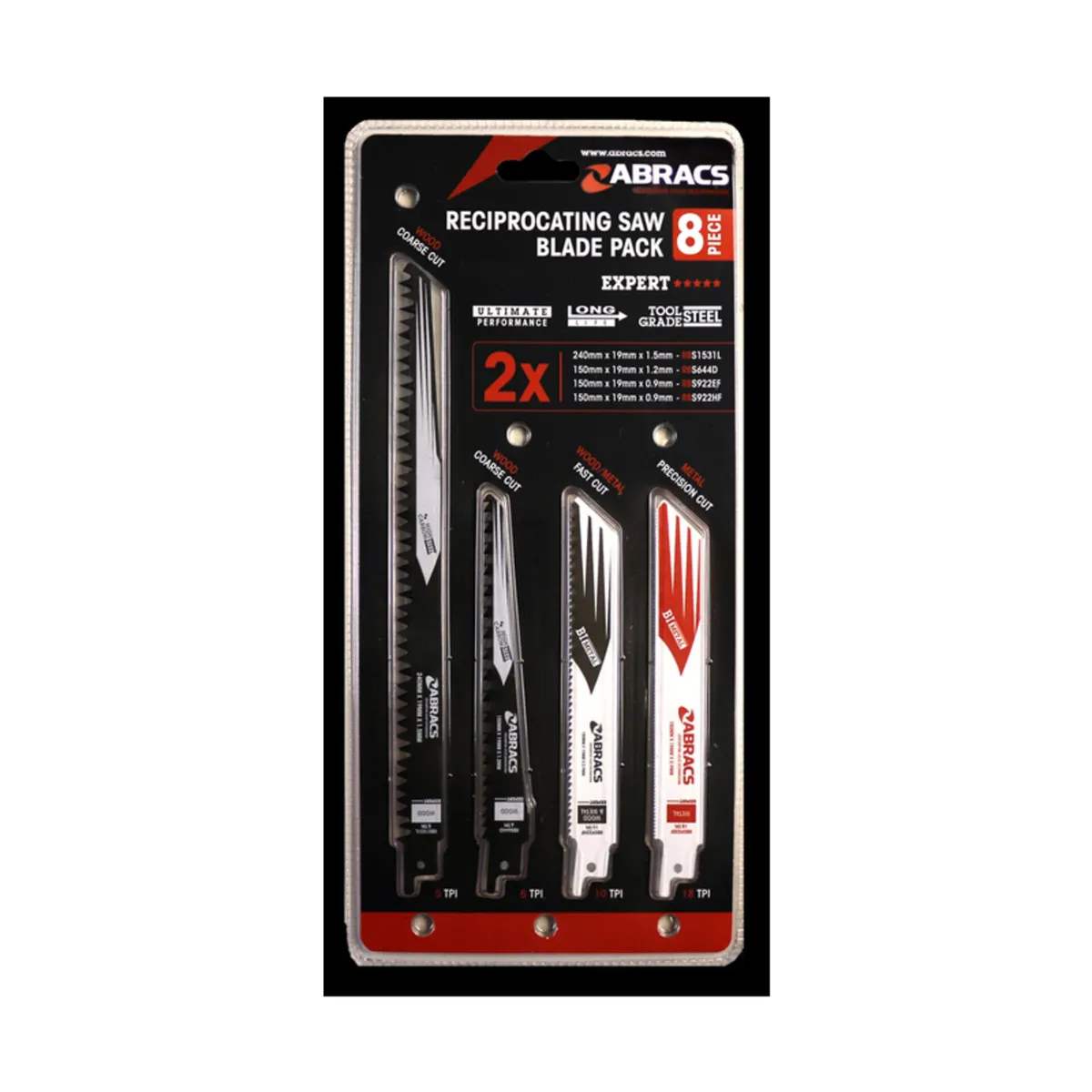 Abracs Reciprocating Saw Blades – 8 Piece
