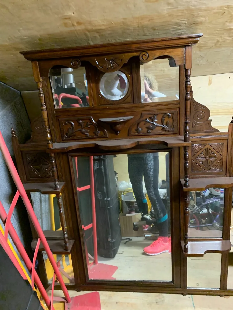 Overmantle with mirror