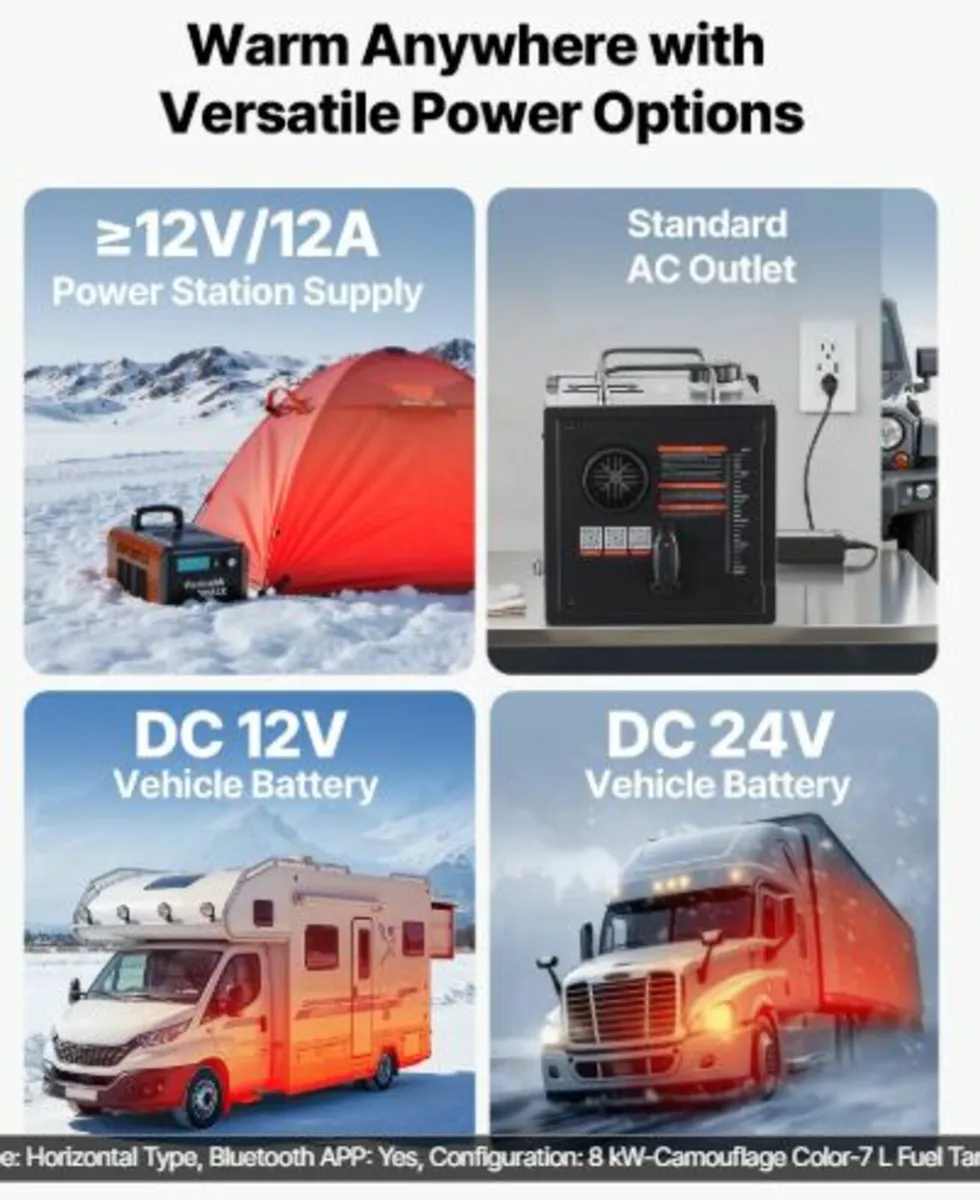Diesel Heater, 8KW, C 12V/24V,All in One Portable - Image 4