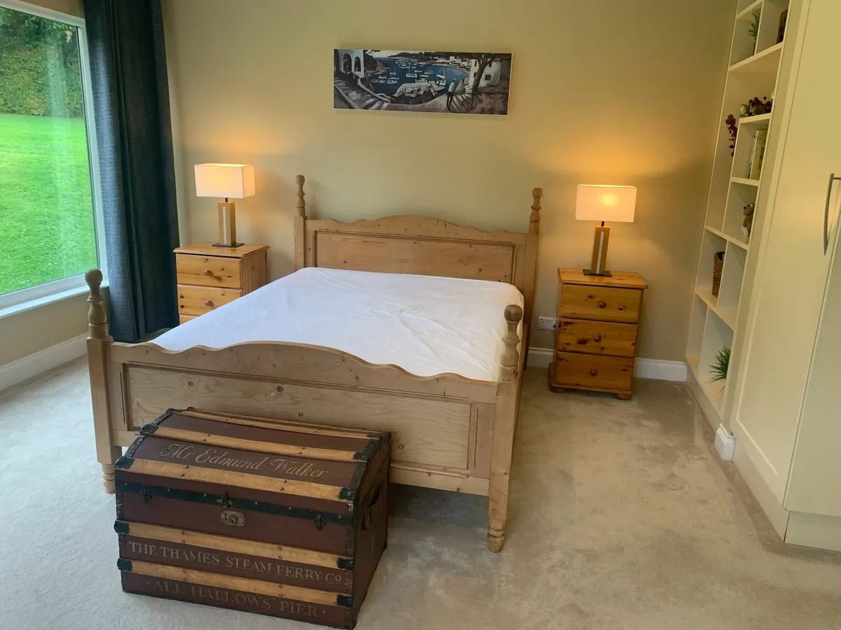 Solid Wood Bedroom Suite + Vintage Trunk – Dublin - Image 1