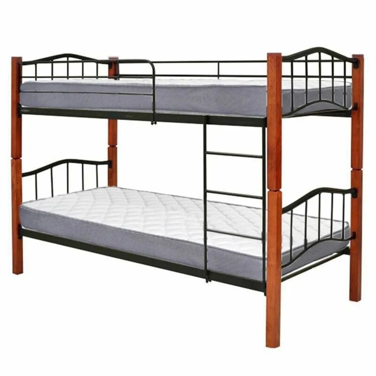 🛏️ Metal & Wood Single Bunk Bed - Image 2