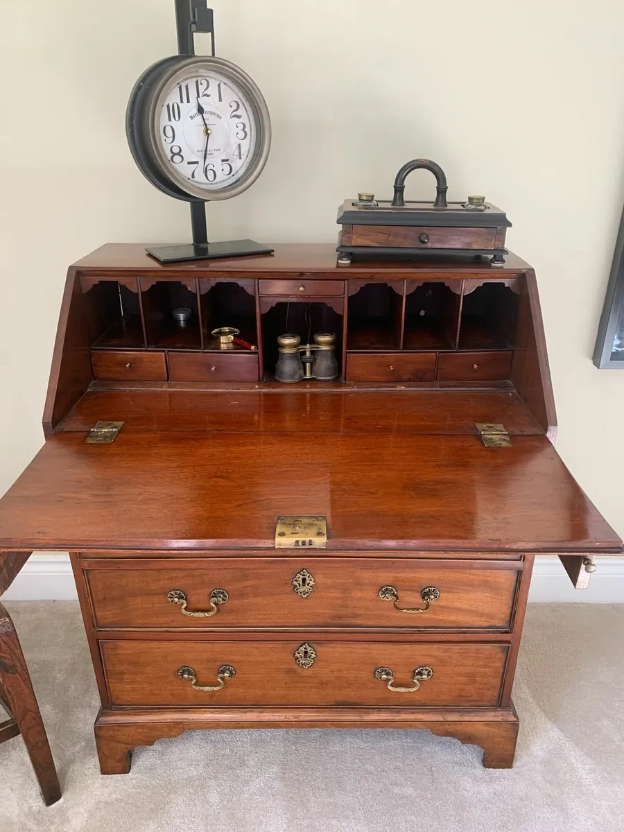 ** George III Mahogany Writing Bureau, Circa 1800 - Image 2
