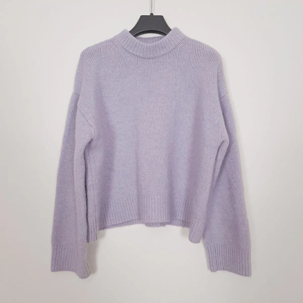 Zara Lilac Purple Mock Neck Jumper Wool Blend M - Image 1