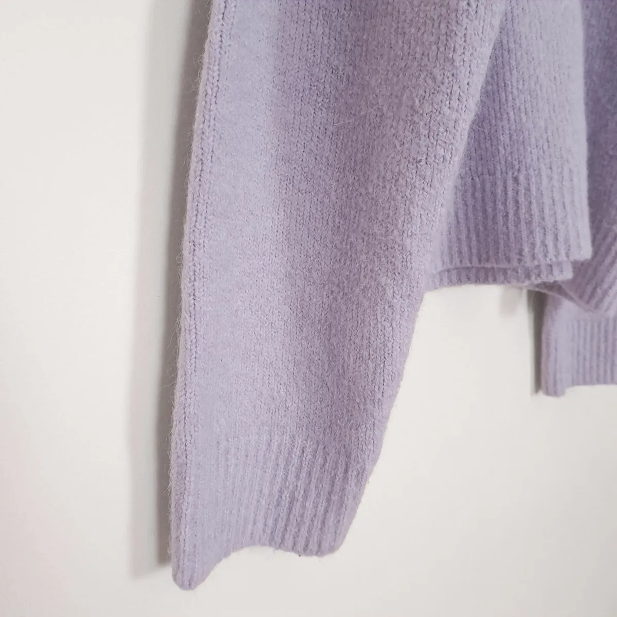 Zara Lilac Purple Mock Neck Jumper Wool Blend M - Image 4