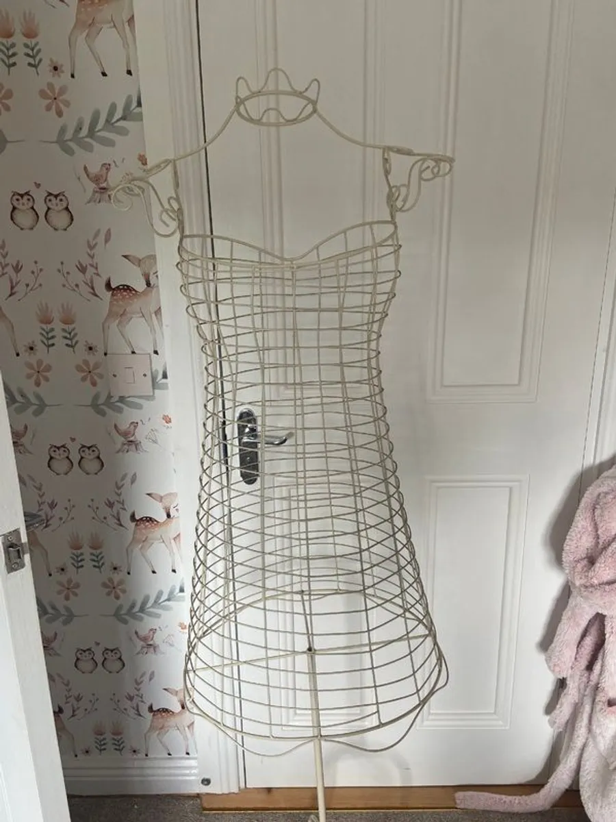 Cream wrought iron tailors dummy - Image 1