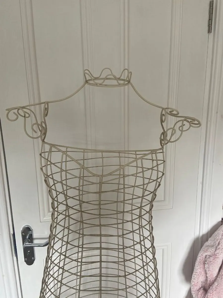 Cream wrought iron tailors dummy - Image 2