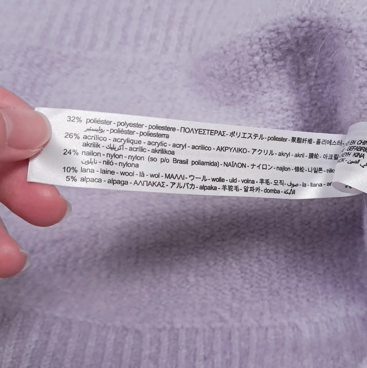 Zara Lilac Purple Mock Neck Jumper Wool Blend M - Image 2