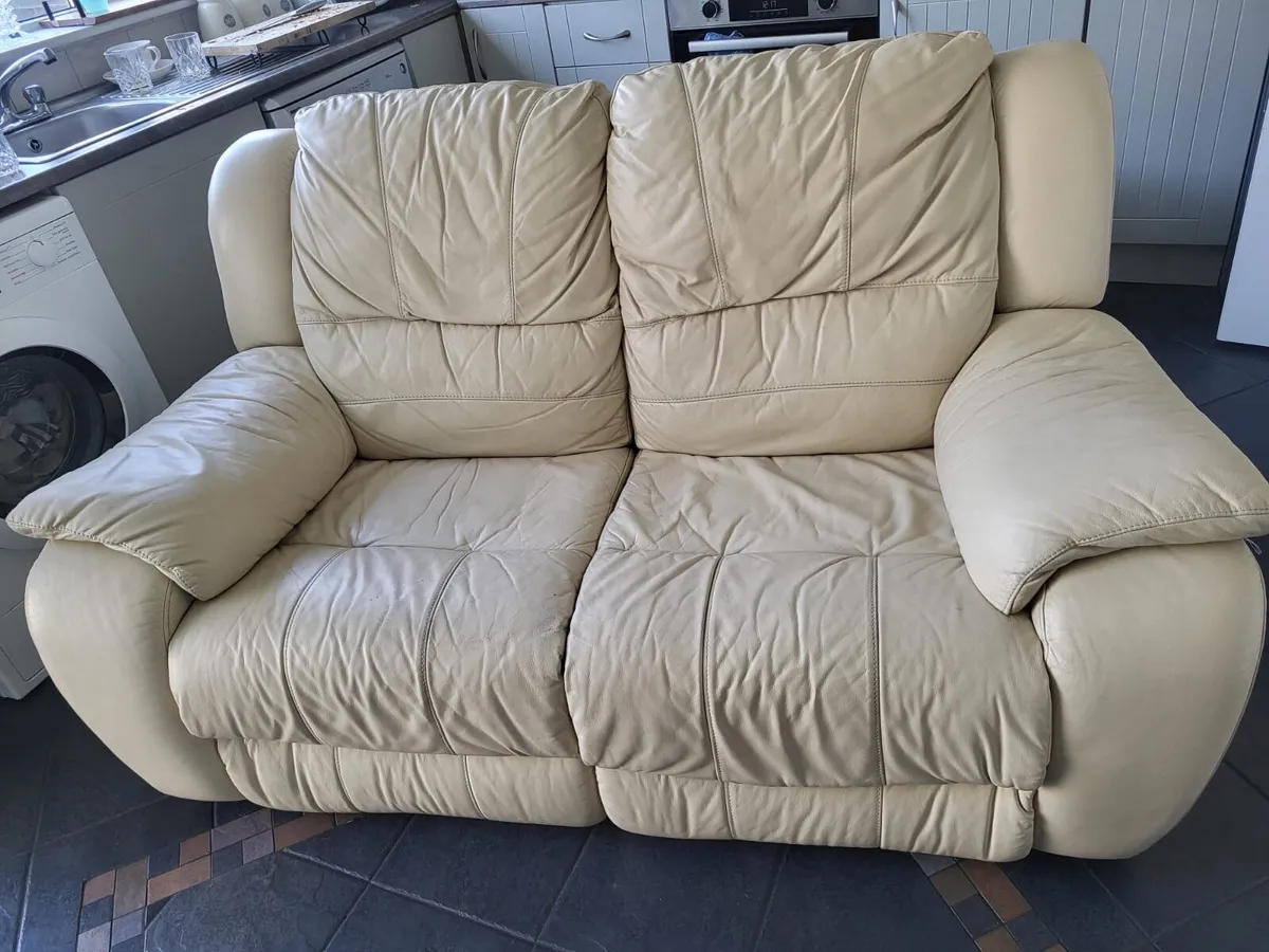 3 leather sofas (FREE) - Image 1