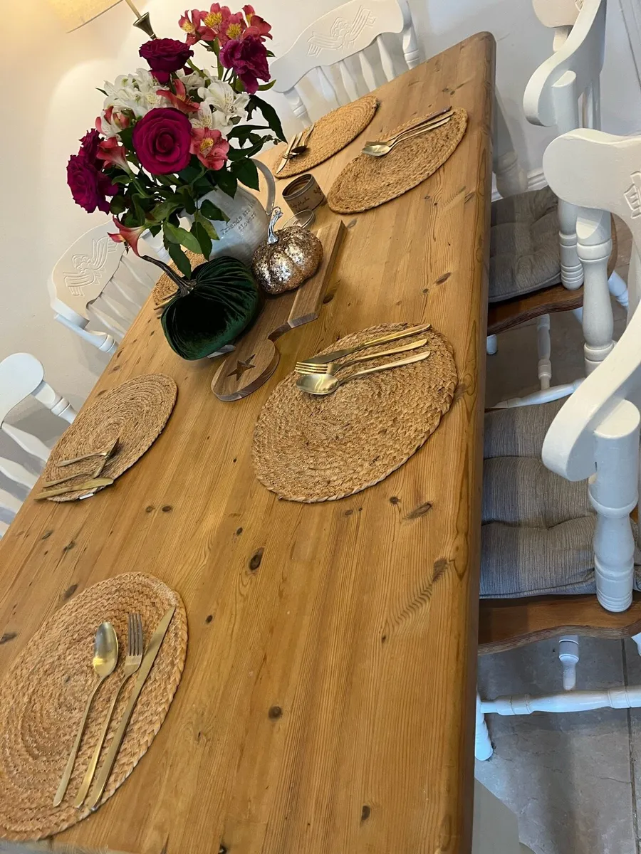 Farmhouse table and chairs - Image 4