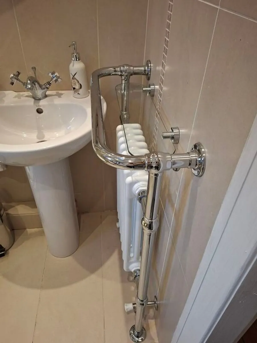Westminster Chrome White Towel Warmer - Image 2