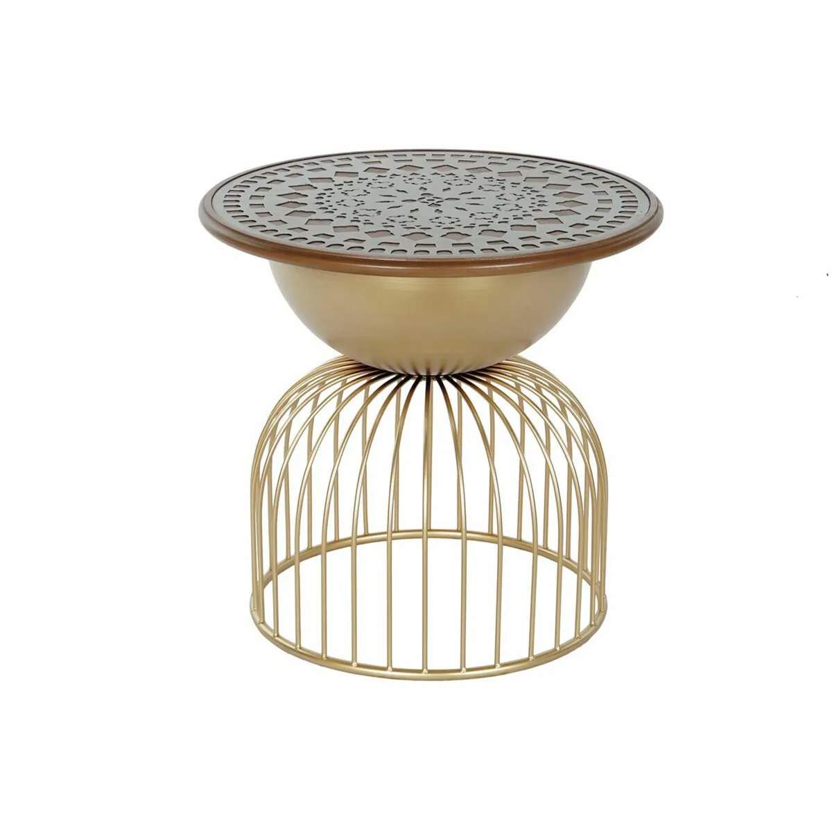 Metal Side Table Vintage Charm with Fir & Metal - Image 4