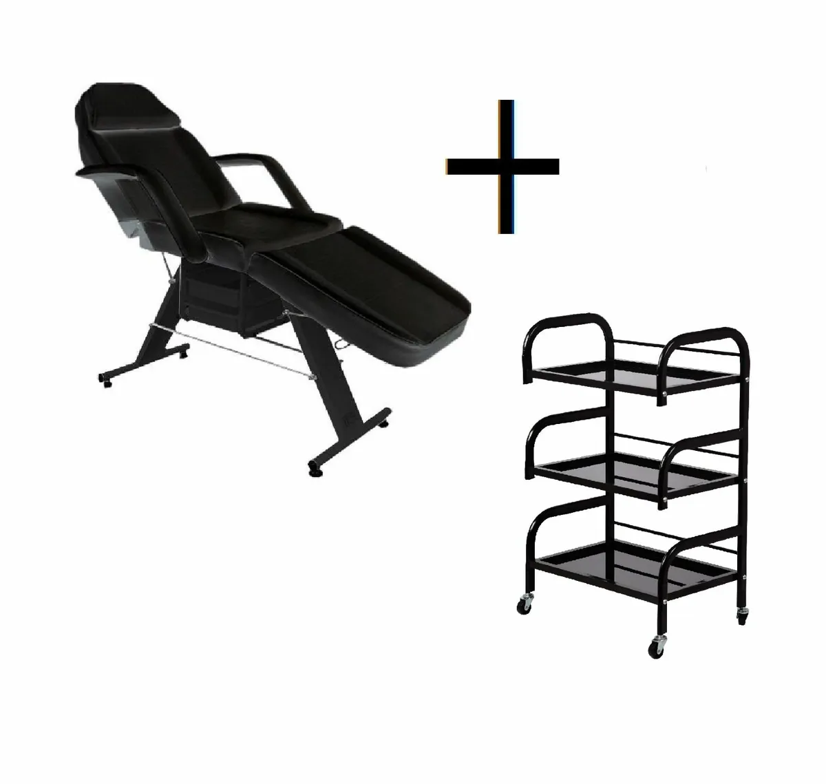 Beauty Bed With Drawers trolley shelf and stool - Image 2