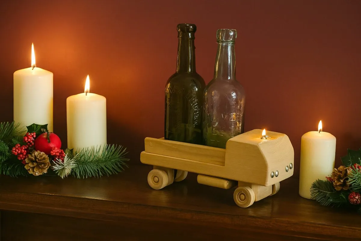 antique vintage CHRISTMAS GIFT man bottles - Image 1