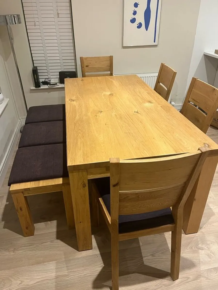 Extendable Dining Table with Matching Chairs - Image 1