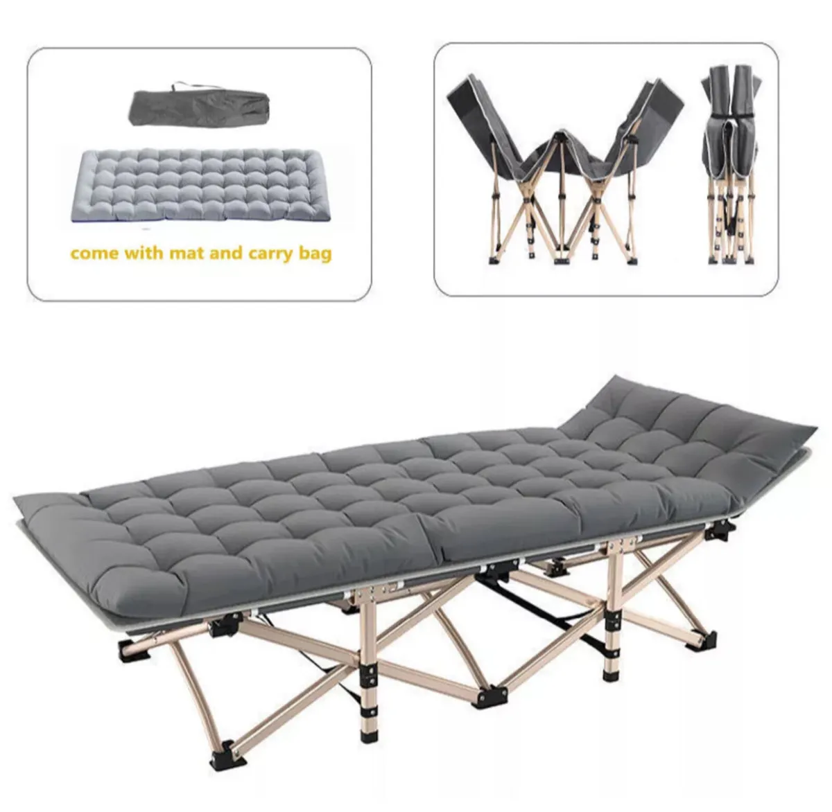 Portable Folding Bed with Mattress NEW - Image 1