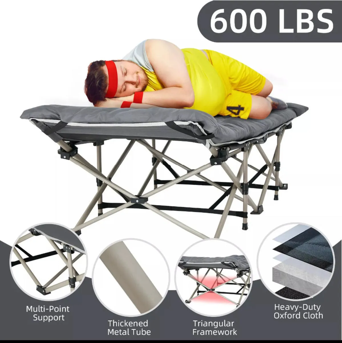 Portable Folding Bed with Mattress NEW - Image 4