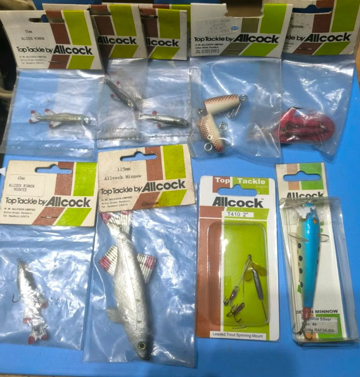 Selection of vintage Allcock lures new old stock - Image 1
