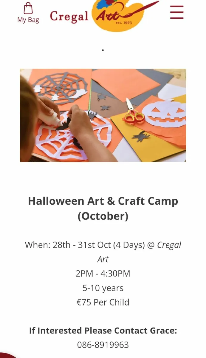 Art and Craft Halloween Camp Galway