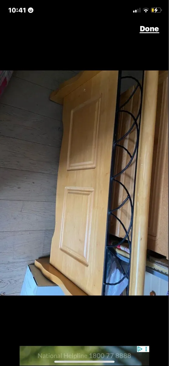 Solid wood single bed - Image 1