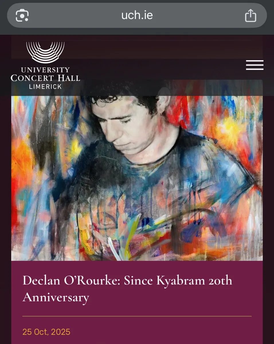 Tickets - Declan O’Rourke UCHL - Sat 25th Oct - Image 1