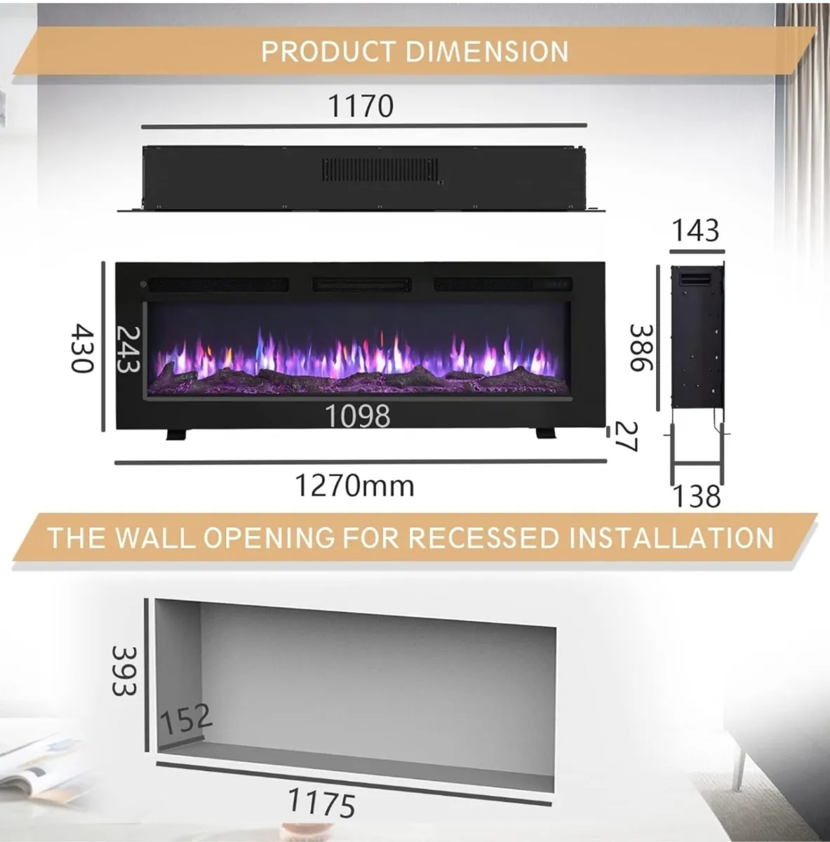 Electric Fireplace New Free delivery - Image 3